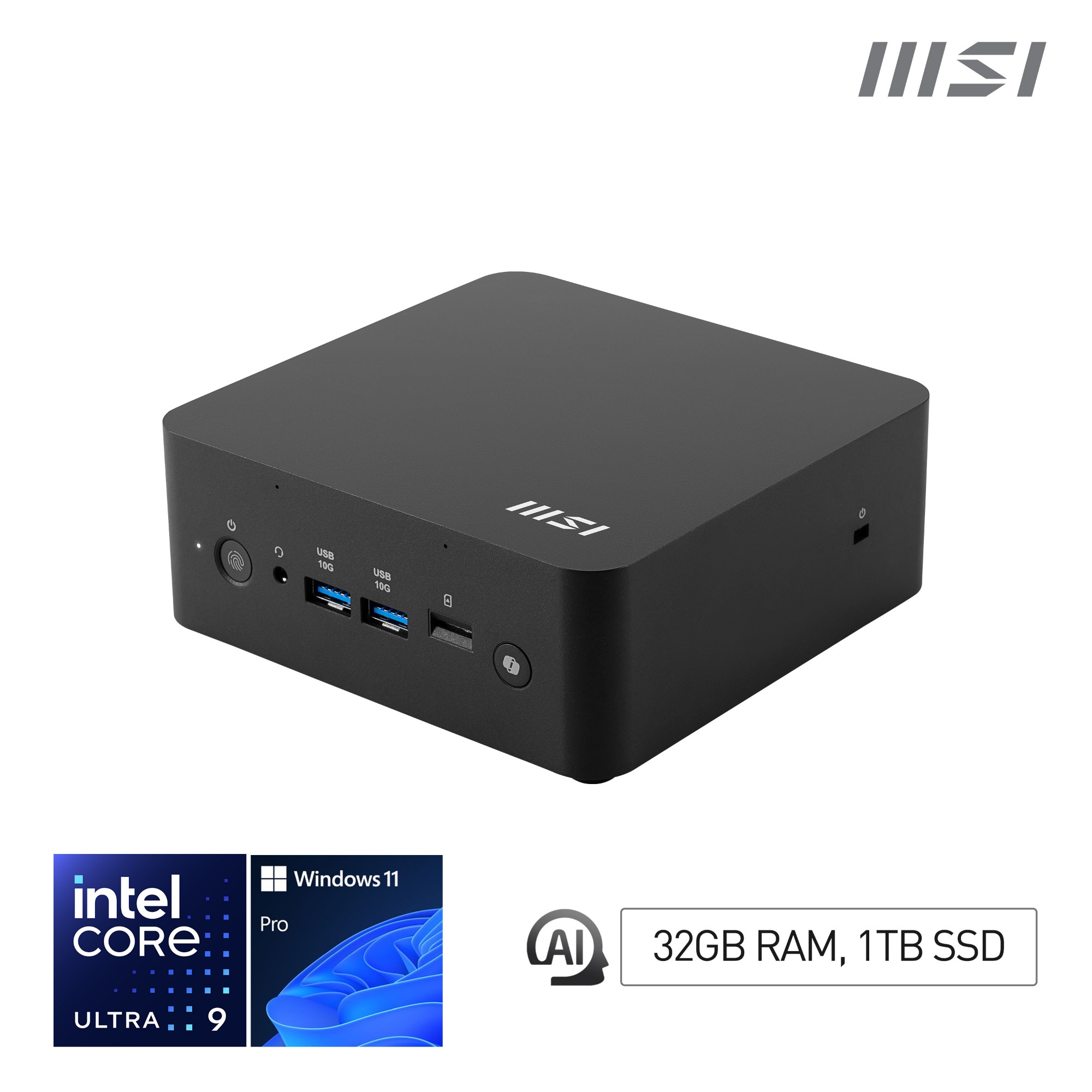 MSI Cubi NUC AI+ 2MG Intel Core Ultra 9 288V. Desktop PC. NUC. SFF. Mi