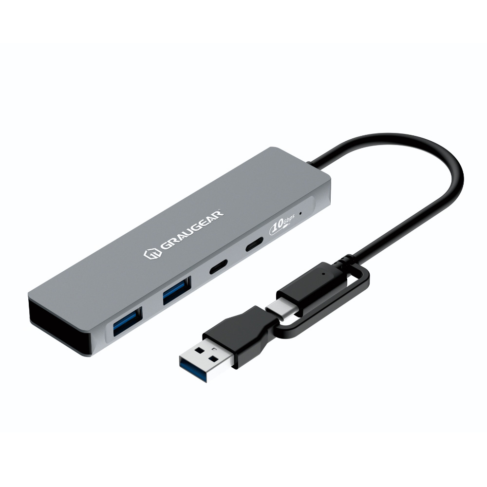 GRAUGEAR G-HUB2C2A-10G interface hub USB 3.2 Gen 1 (3.1 Gen 1) Type-C 10000 Mbit/s Grey