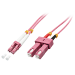 Lindy 46363 fibre optic cable 5 m LC SC OM4 Pink