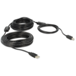 DeLOCK 20m, USB2.0-A - USB2.0-B USB cable USB A USB B Black