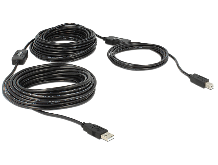 Image of DeLOCK 20m, USB2.0-A - USB2.0-B USB cable USB A USB B Black