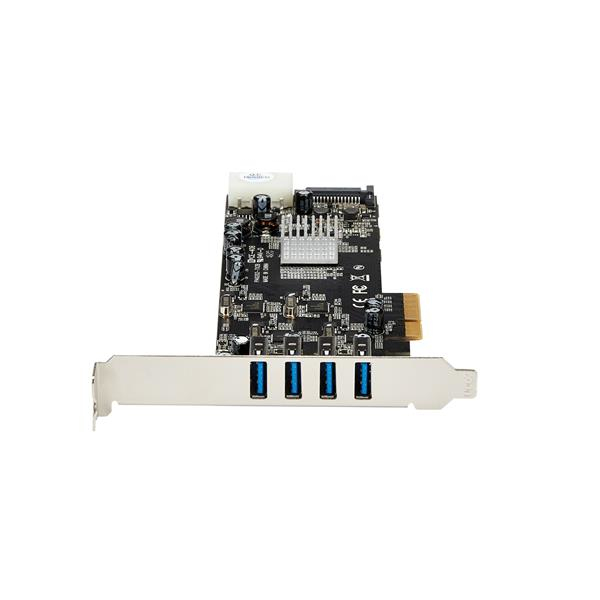 StarTech.com 4 Port PCI Express (PCIe) SuperSpeed USB 3.0 Card Adapter w/ 4 Dedicated 5Gbps Channels - UASP - SATA / LP4 Power