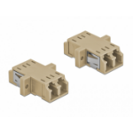 DeLOCK Optical Fiber Coupler LC Duplex female to LC Duplex female Multi-mode 2 pieces beige