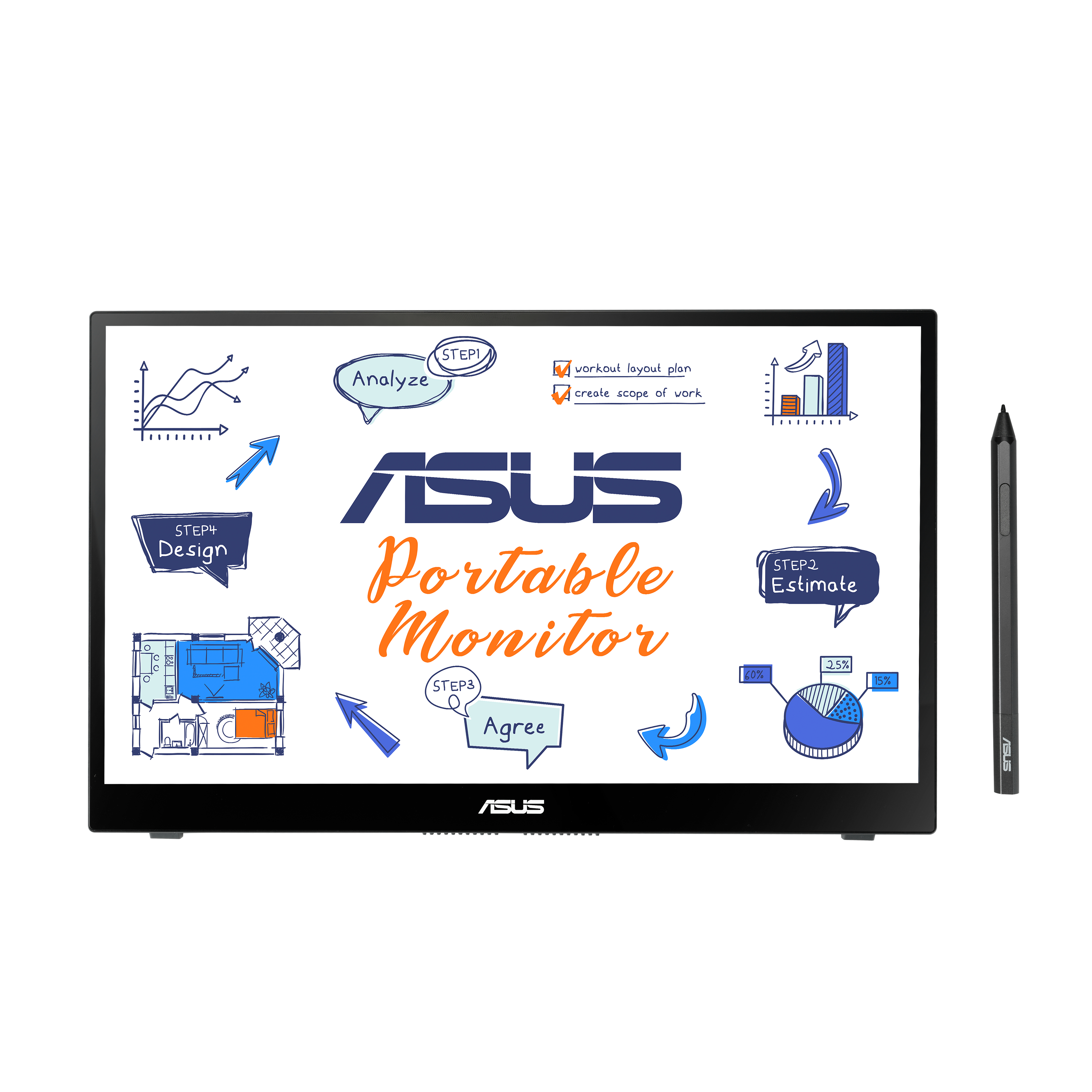 Image of ASUS MB14AHD computer monitor 35.6 cm (14") 1920 x 1080 pixels...