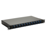 Equip 12-Port Fiber Optic Splice Box, SC Duplex, OS2, 1U, Equipped, Black