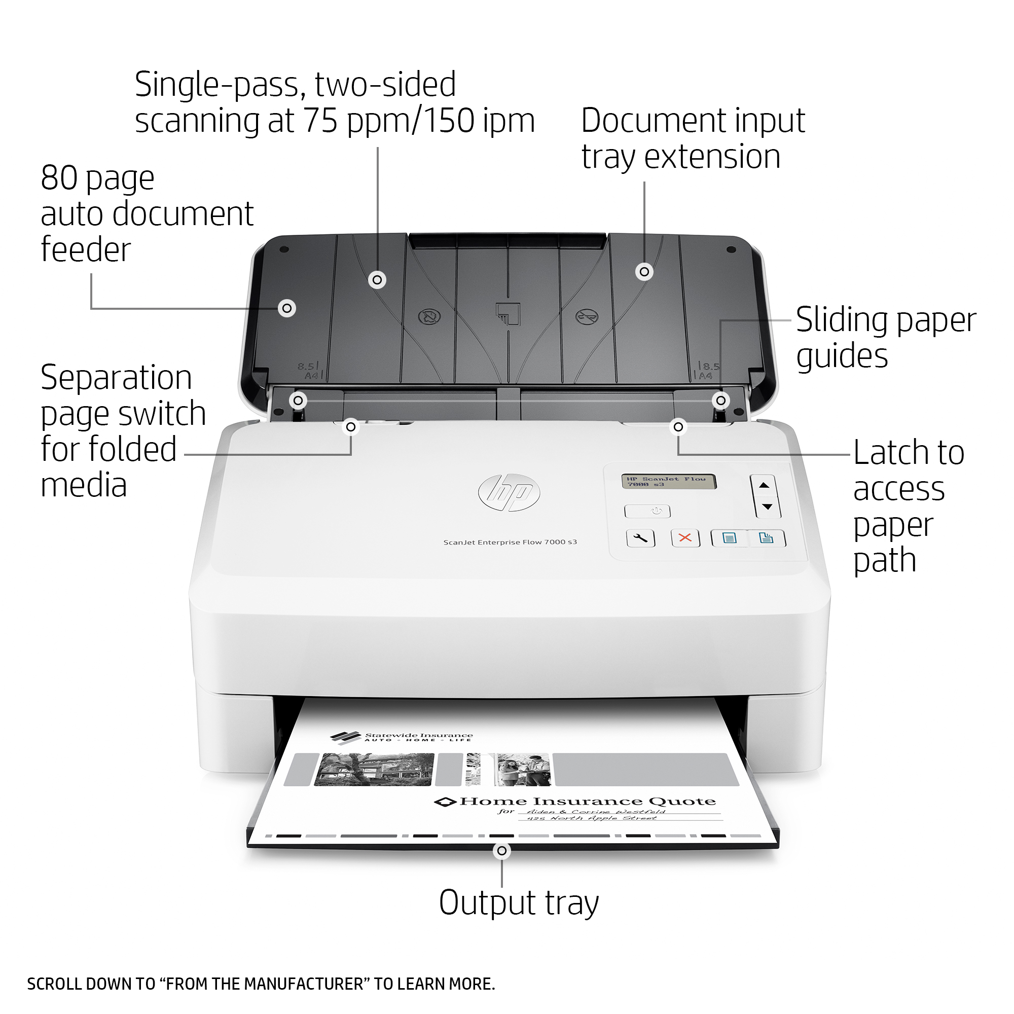 HP Scanjet Enterprise Flow 7000 s3 Sheet-feed Scanner