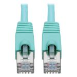 Tripp Lite N262-008-AQ Cat6a 10G-Certified Snagless Shielded STP Ethernet Cable (RJ45 M/M), PoE, Aqua, 8 ft. (2.43 m)