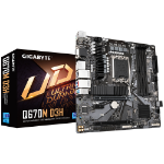 GIGABYTE Q670M D3H Motherboard - Supports Intel Core 14th CPUs, 6+1+1 Phases Hybrid Digital VRM, up to 5600MHz DDR5 (OC), 2xPCIe 4.0 M.2, 2.5GbE LAN, USB 3.2 Gen 2