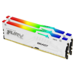 Kingston Technology Kingston FURY Beast RGB - DDR5 - kit - 32 GB: 2 x 16 GB - DIMM 288-pin - 6000 MHz / PC5-48000 - CL36 - 1.35 V - unbuffered - on-die ECC - white