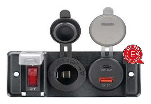 EU Product - Switch Panel with integrated USB install charger - bare wires
