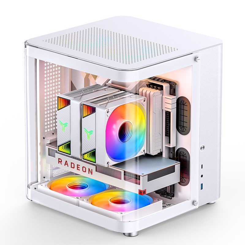 JNB Jonsbo TK-1 2.0 Micro-ATX Case, Tempered Glass - white