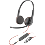 POLY Blackwire 3225 Stereo Headset +USB-C/A Adapter TAA