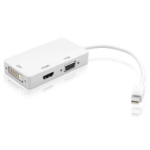 Techly IADAP-MDP-COMBOF12 video cable adapter 0.15 m Thunderbolt HDMI, DVI, VGA White