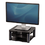 Fellowes Computer Monitor Stand with 3 Height Adjustments - Premium Monitor Riser Plus with Cable Management - Ergonomic Adjustable Monitor Stand for Computers - Max Weight 36KG/Max Size 21" - Graphite