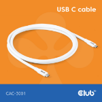 CLUB3D USB C cable white