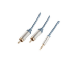 shiverpeaks sp-PROFESSIONAL audio kabel 0,75 m 3.5mm 2 x RCA Blauw, Chroom