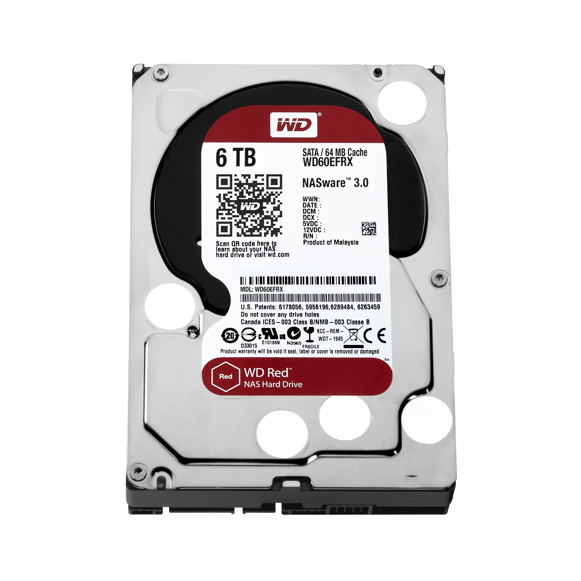 Western Digital Red internal hard drive 6 TB 64 MB 3.5" Serial ATA III