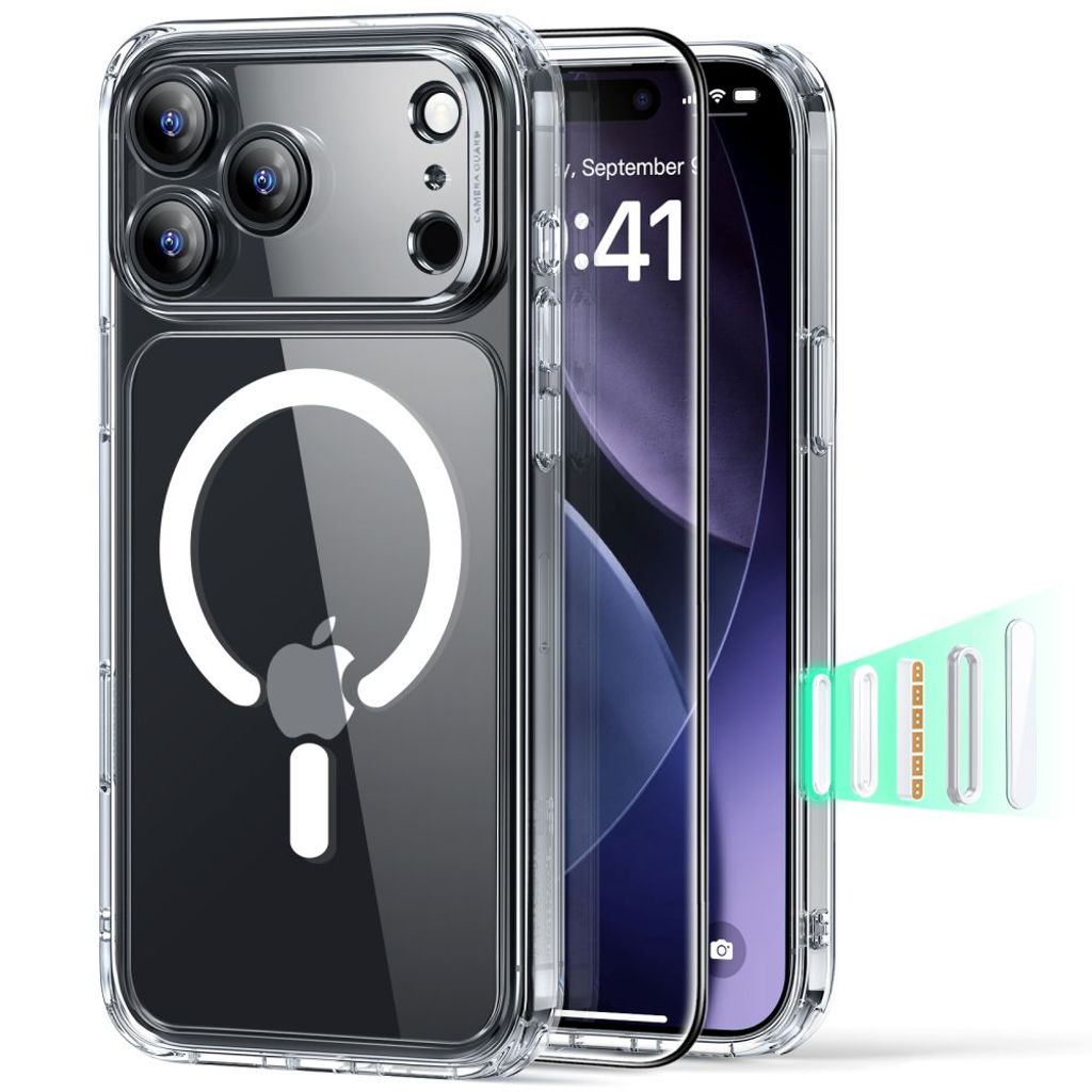 EU Product - Classic Hybrid MagSafe Set Case & Screen Protector for iPhone 17 Pro Max - Clear thumbnail