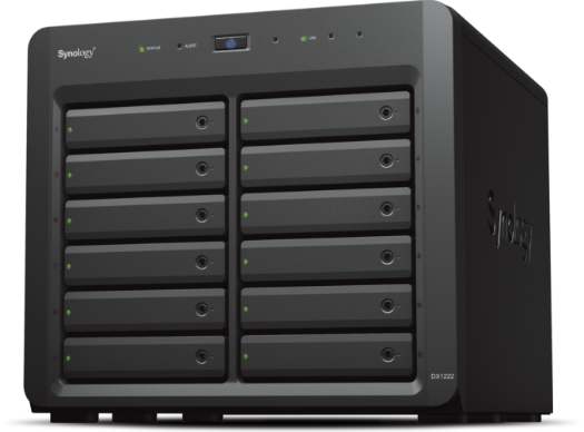 Image of Synology DX1222 storage drive enclosure HDD/SSD enclosure Black...