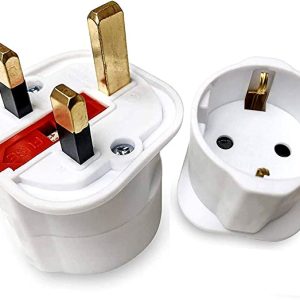 VALUE CABLE EURO ADAPTOR 2PIN TO UK PLUG 3PIN 13A SCHUKO