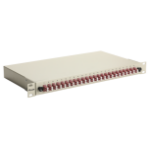 Equip 24-Port Fiber Optic Splice Box, LC Duplex, OM4, 1U, Equipped, Grey