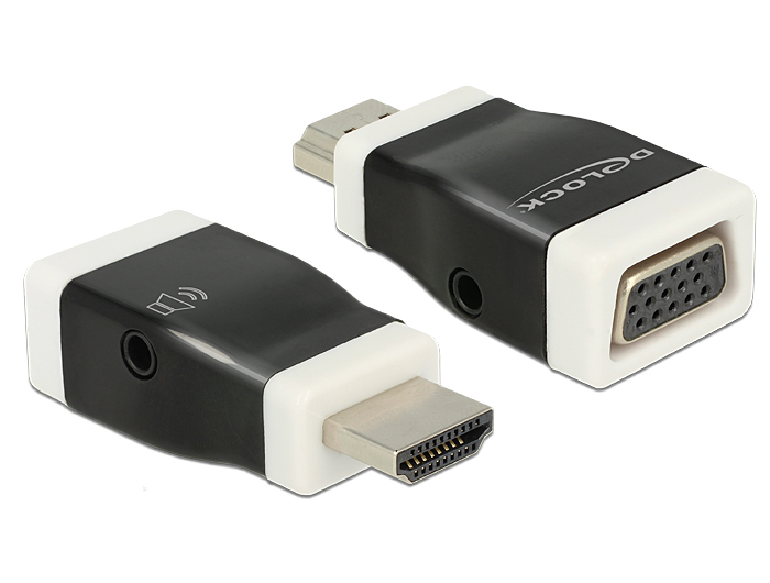 Image of DeLOCK 65586 cable gender changer HDMI-A VGA Black, White