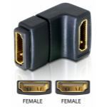DeLOCK Adapter HDMI female > HDMI female 90° down HDMI 1.3 Zwart