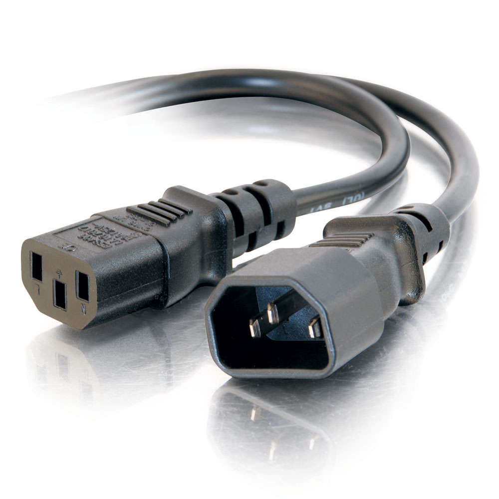 C2G 1.2m 16AWG 250 Volt Computer Power Extension Cord (IEC320 C13- IEC320 C14)