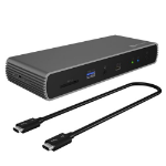 ICY BOX (IB-DK8801-TB4) Thunderbolt 4 Type-C 10-in-1 Docking Station w/ PD 96W - 2x TB Type-C 4x USB-A RJ45 Audio in/out SD Card Reader