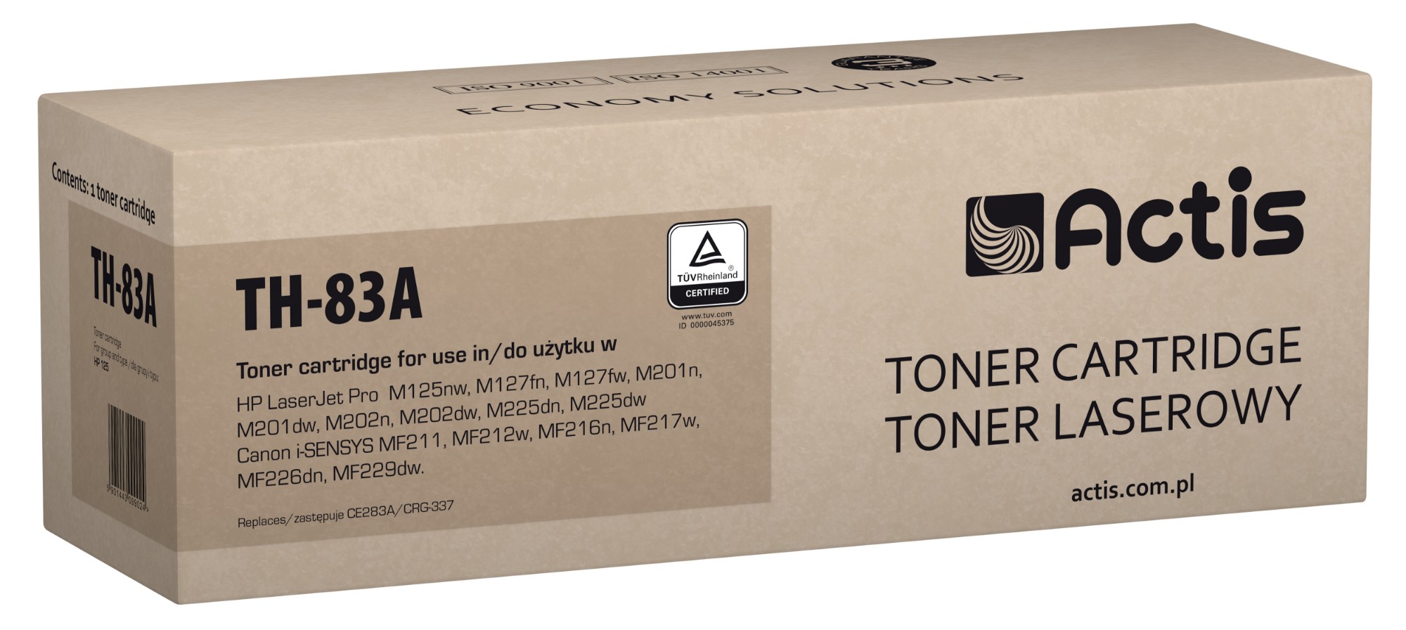 Actis TH-83A toner (replacement for HP 83A CE283A, Canon CRG-737; Supreme; 1500 pages; black)
