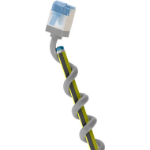 Goobay 74307 networking cable White 1 m Cat6a U/FTP (STP) Round