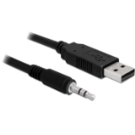 DeLOCK USB 2.0/3.5 mm 1.8m audio cable 3.5mm Black