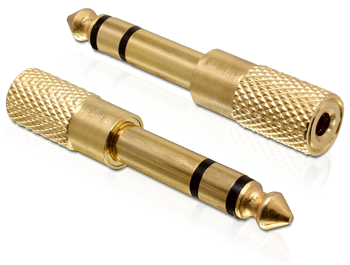DeLOCK 65361 cable gender changer 6.35 mm 3.5 mm Gold