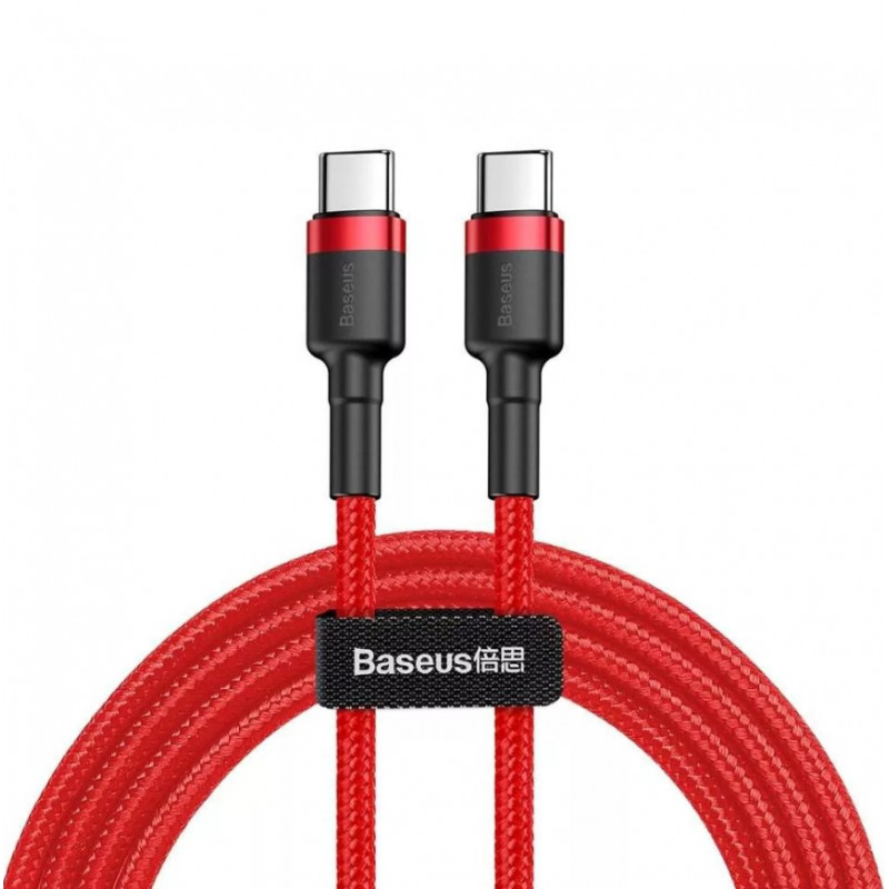 EU Product - Cafule QC 3.0, USB-C PD, 3A USB-C to USB-C cable 2m - Red thumbnail