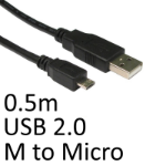 TARGET USB 2.0 A (M) to USB 2.0 Micro B (M) 0.5m Black OEM Data Cable