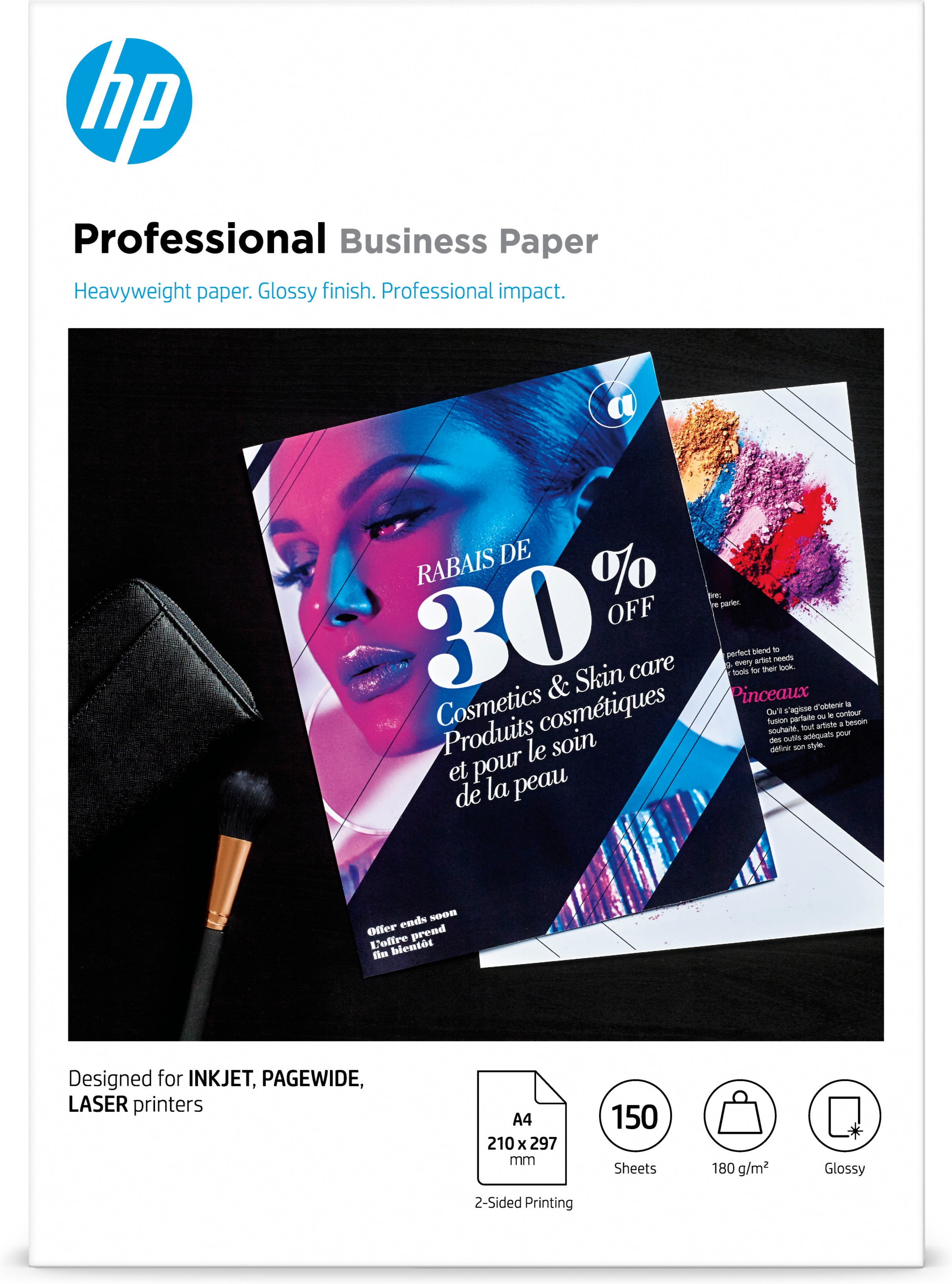 Image of HP Professional Business Paper, Glossy, 180 g/m2, A4 (210 x 297...