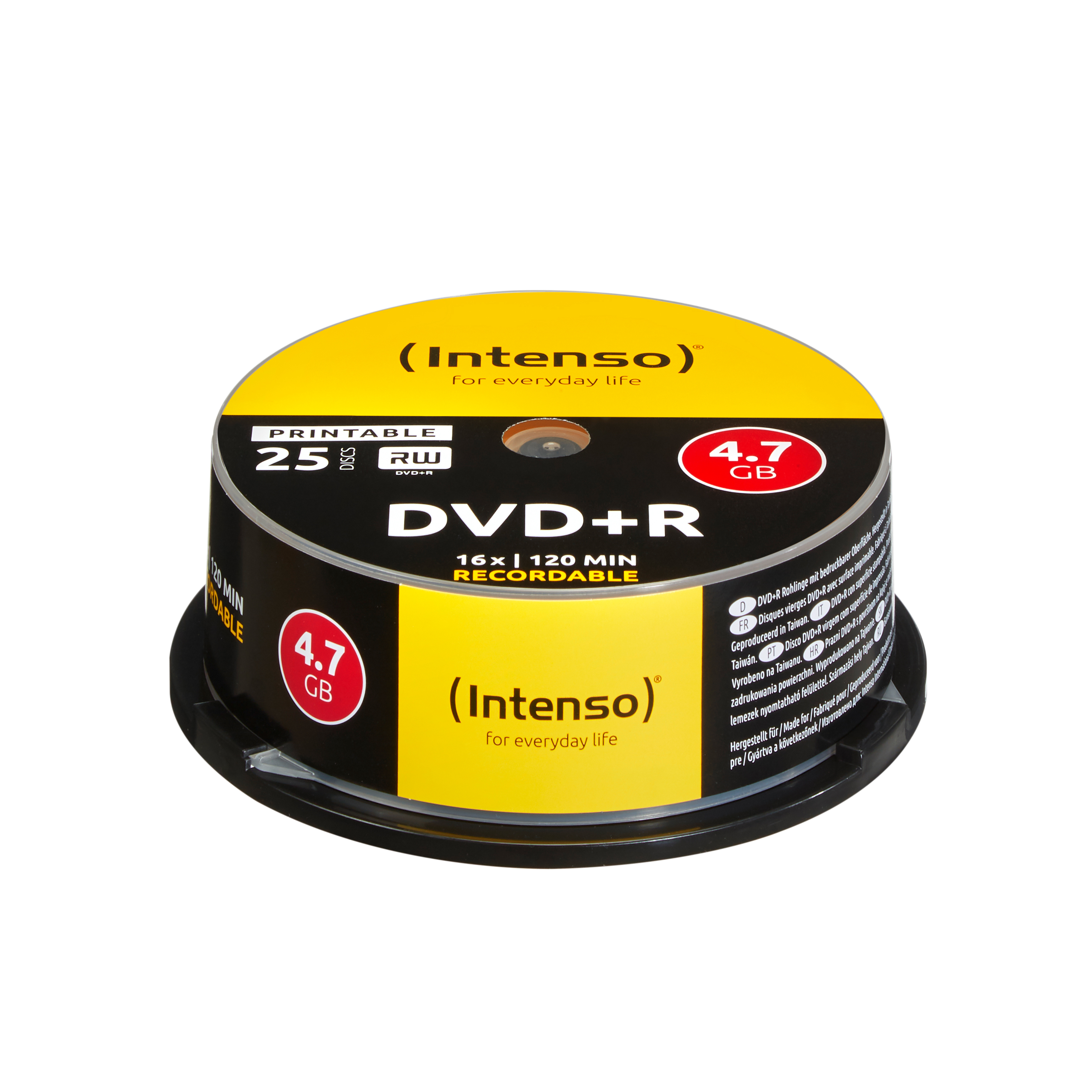 Image of Intenso DVD+R 4.7GB, Printable, 16x 25 pc(s)