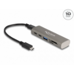 DeLOCK 3 Port USB 10 Gbps Hub including SD and Micro SD Card Reader with USB Type-C connector