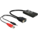 DeLOCK 62407 adaptador de cable de vídeo 0,23 m HDMI tipo A (Estándar) VGA (D-Sub) + 3.5mm + USB Type-A Negro