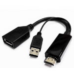 8WARE 4K HDMI to DP DisplayPort Male to Female Active Adapter Converter Cable USB powered