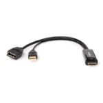 Rocstor Y10A234-B1 video cable adapter 8.66" (0.22 m) HDMI Type A (Standard) DisplayPort + USB Type-A Black