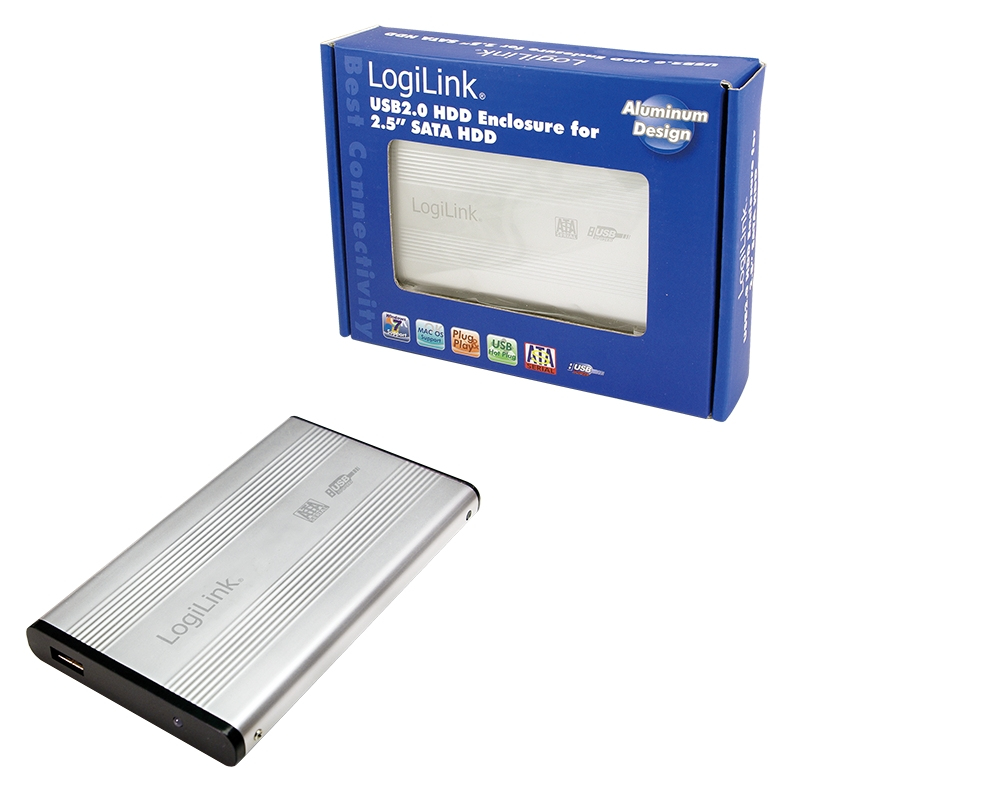 Image of LogiLink UA0041A storage drive enclosure Silver 2.5"