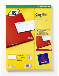 Avery L7552-25 self-adhesive label Transparent 500 pc(s)