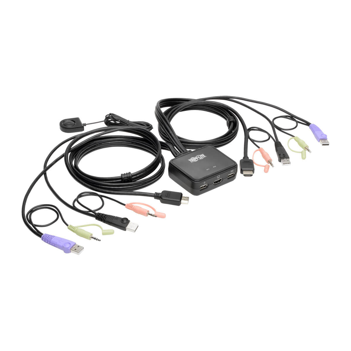 Image of Tripp Lite B032-HUA2 2-Port USB/HD Cable KVM Switch with...