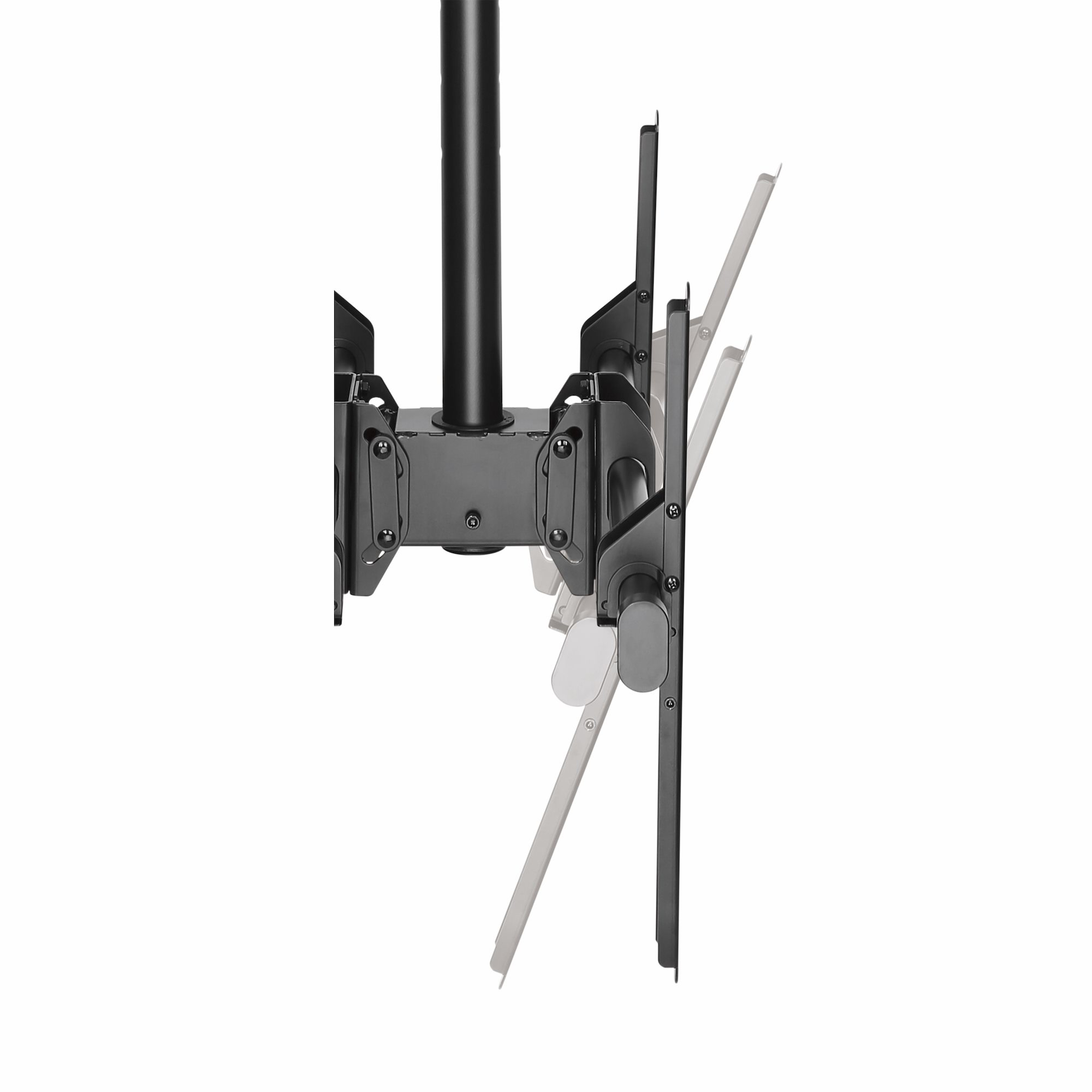 StarTech.com Dual TV Ceiling Mount - Back-to-Back Heavy Duty Hanging Dual Screen Mount with Adjustable Telescopic 3.5' to 5' Pole - Tilt/Swivel/Rotate - VESA Bracket for 32&acirc;&euro;-75&quot; Displays