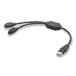 4XEM 4XUSBPS2 PS/2 cable 2x 6-p Mini-DIN USB A Black