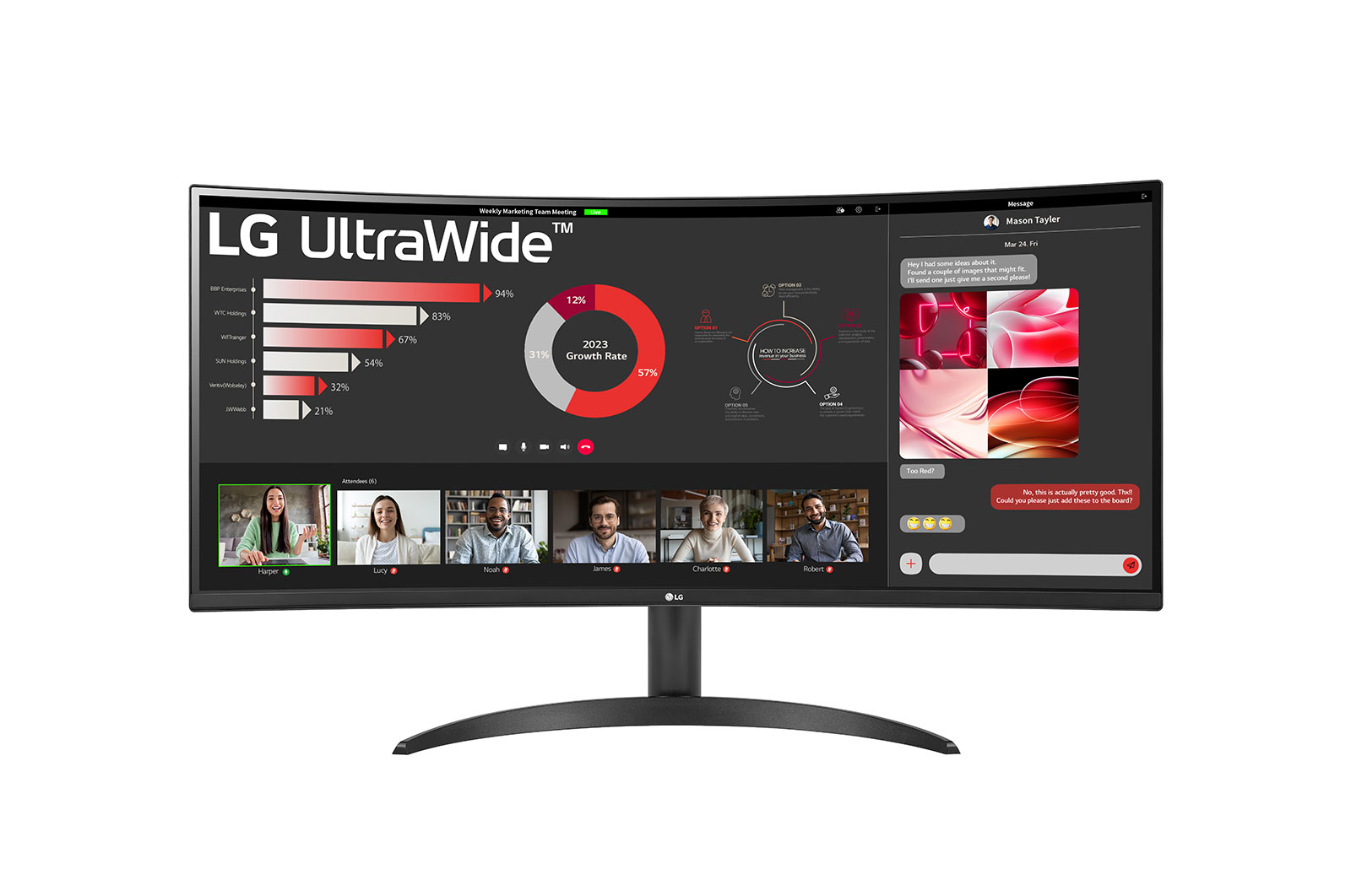 LG 34WR50QC-B computer monitor 86.4 cm (34") 3440 x 1440 pixels Quad HD LCD Black
