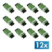 LogiLink Fiber Adapter SC Simplex, 12 pieces, without flange, green, internal laser protection