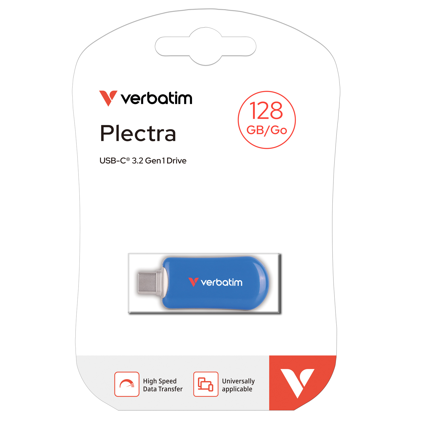 Verbatim Plectra USB-C Flash Drive Blue 128GB