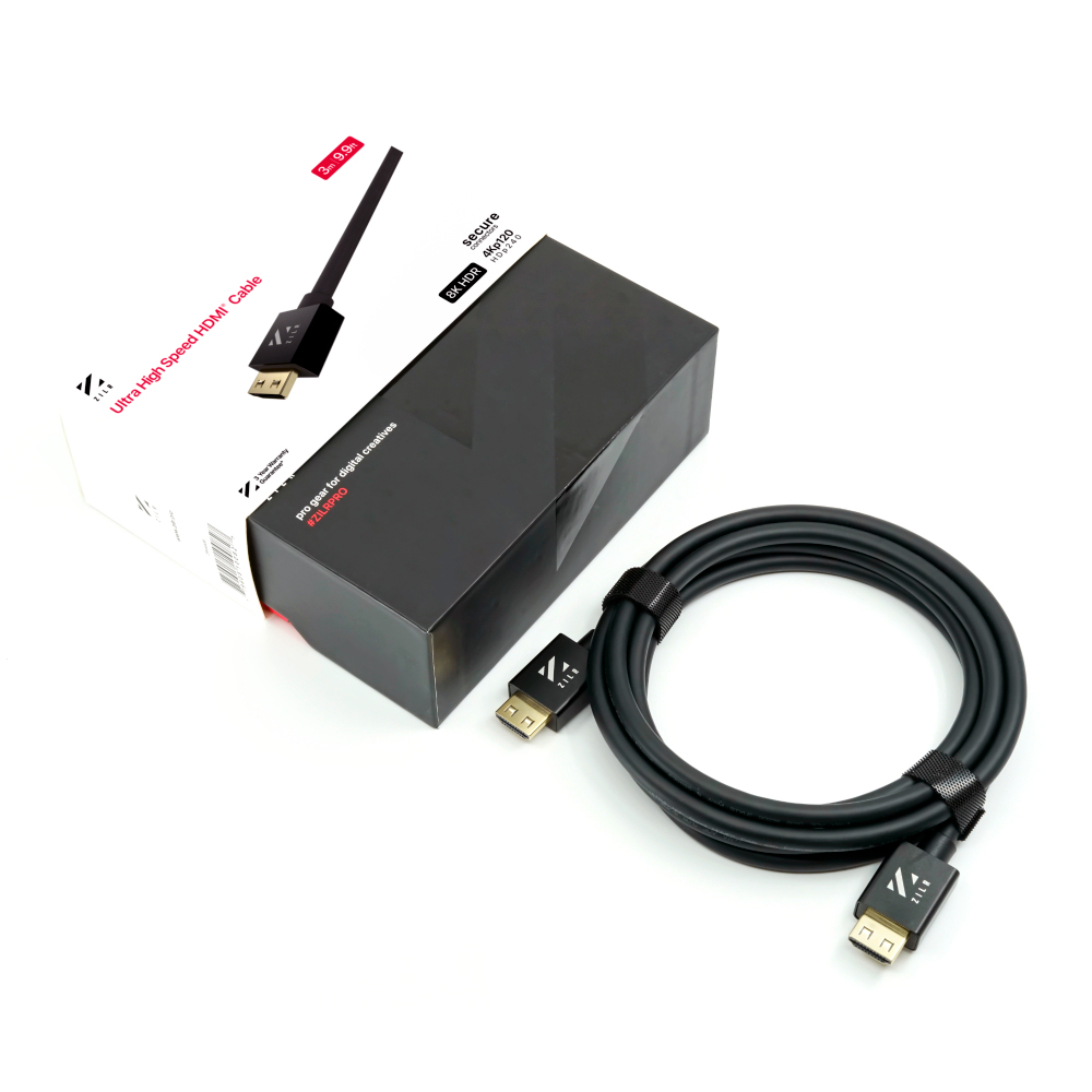 Zilr Ultra High Speed HDMI Cable with Ethernet (8Kp60 Secure Type-A) 3m / 9.9ft